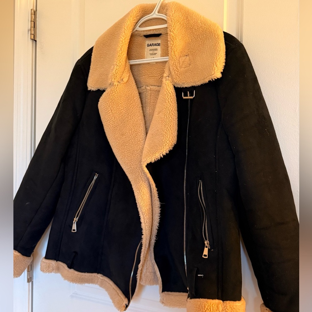 Garage Women's Black and Tan Teddy Jacket